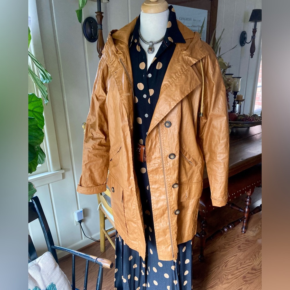Garnet Hill Waxed Linen Raincoat 6 - Picture 3 of 8